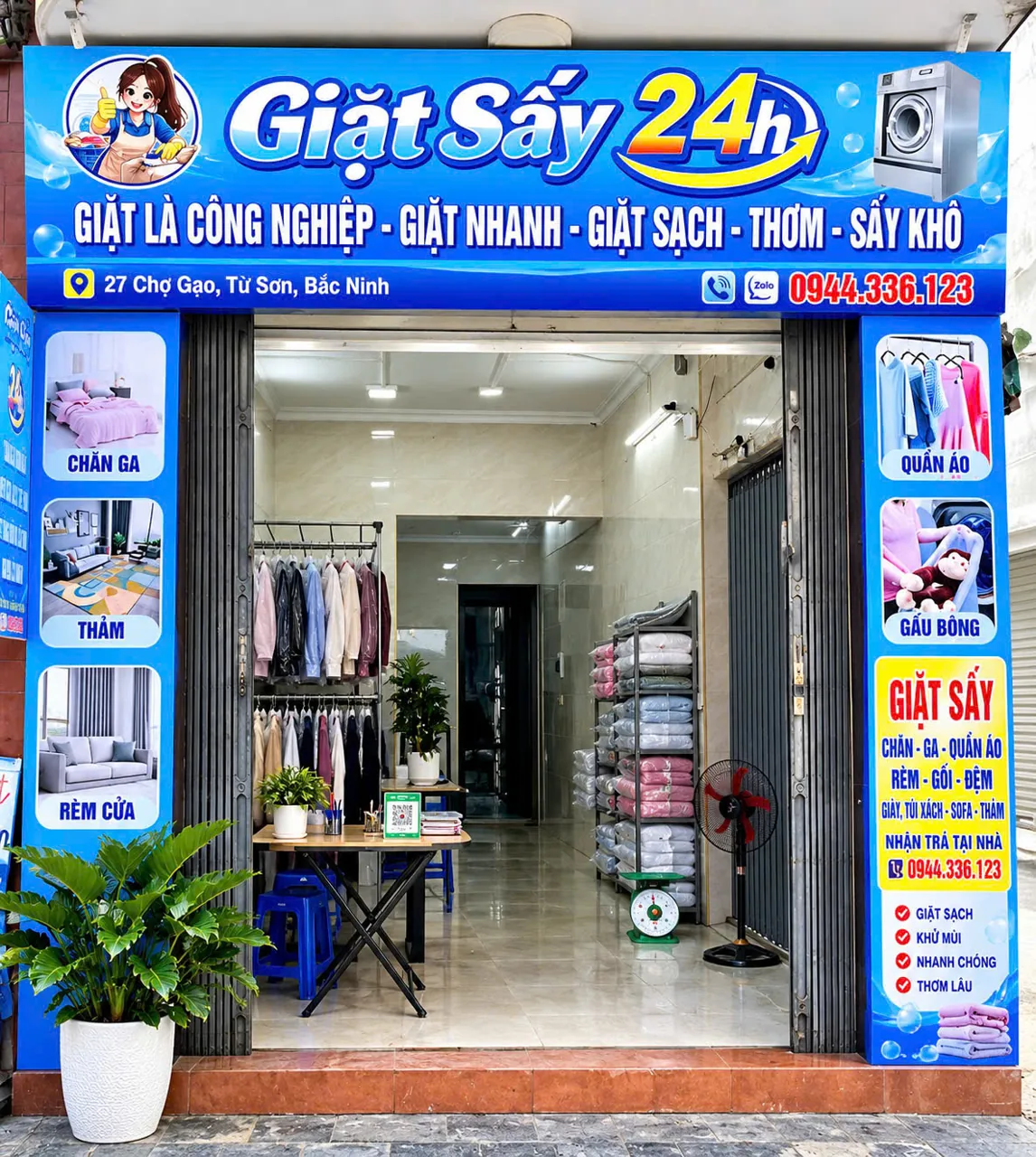 Cửa hàng Giặt Sấy 24h tại 27 Chợ Gạo