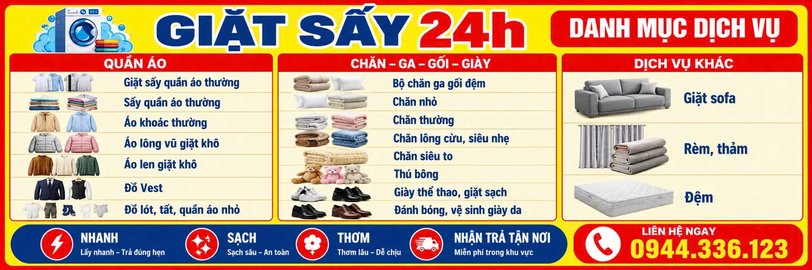 Danh mục dịch vụ do cửa hàng cung cấp