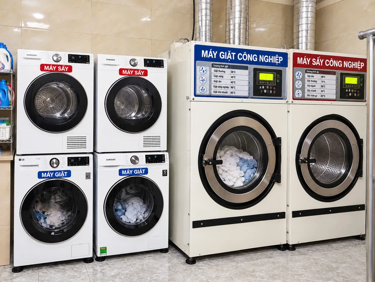 Thiết bị giặt sấy công nghiệp